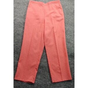 Aldred Dunner Sz 12 Coral Red Dress Pants Trousers Career Office Straight Leg Lq